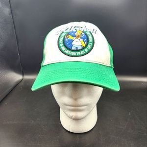 Simpsons, Homer Simpson, TO ALCOHOL  Green And White Adjustable Hat